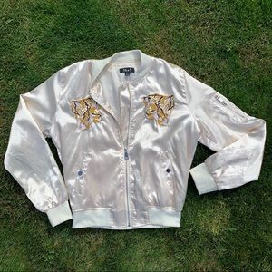 Embroidered Silk Bomber Jacket